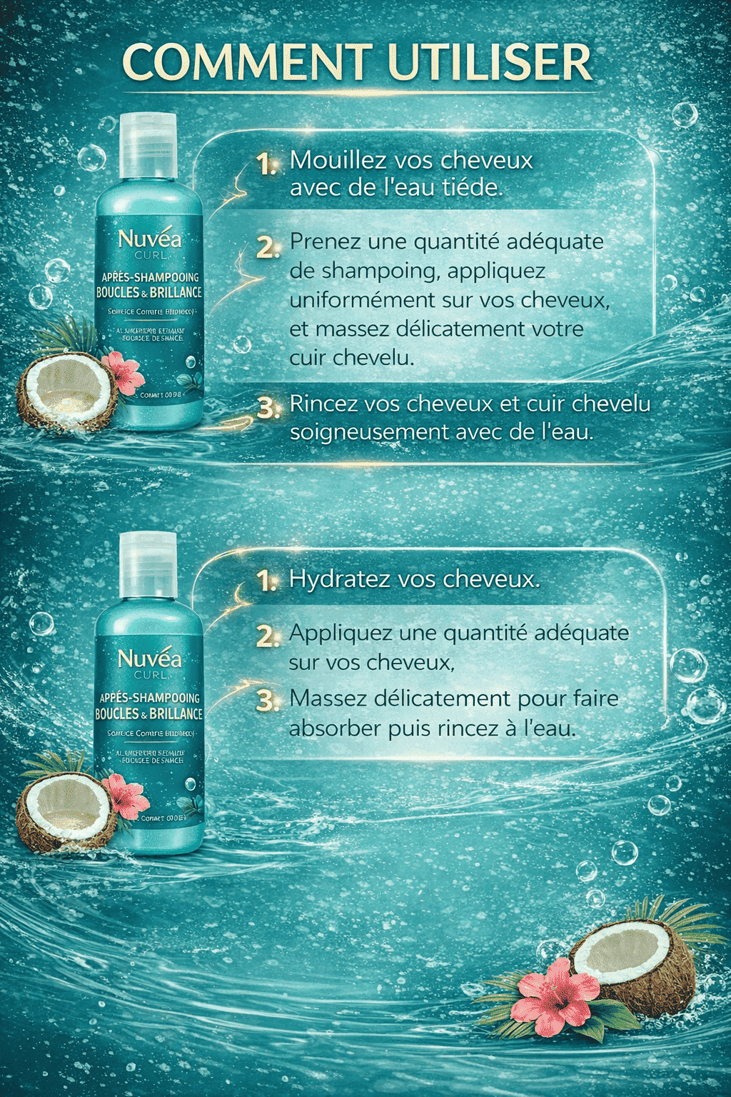 Coffret Cheveux Bouclés Coco & Hibiscus Shampoing + Après-Shampoing Hydratation Intense