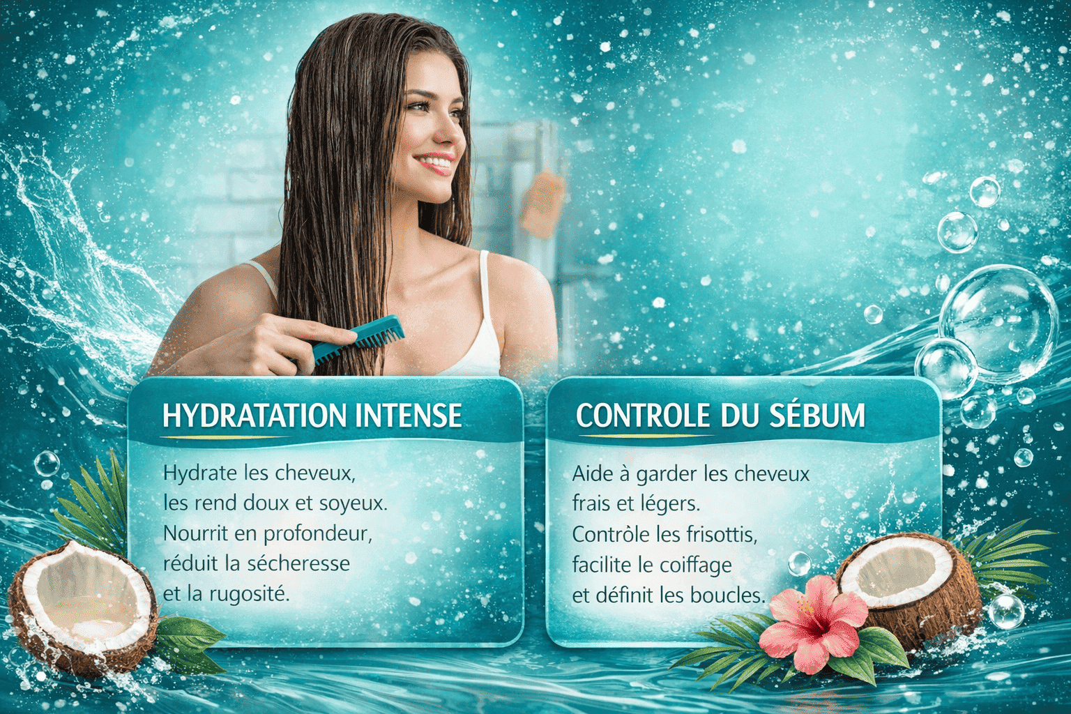 Coffret Cheveux Bouclés Coco & Hibiscus Shampoing + Après-Shampoing Hydratation Intense