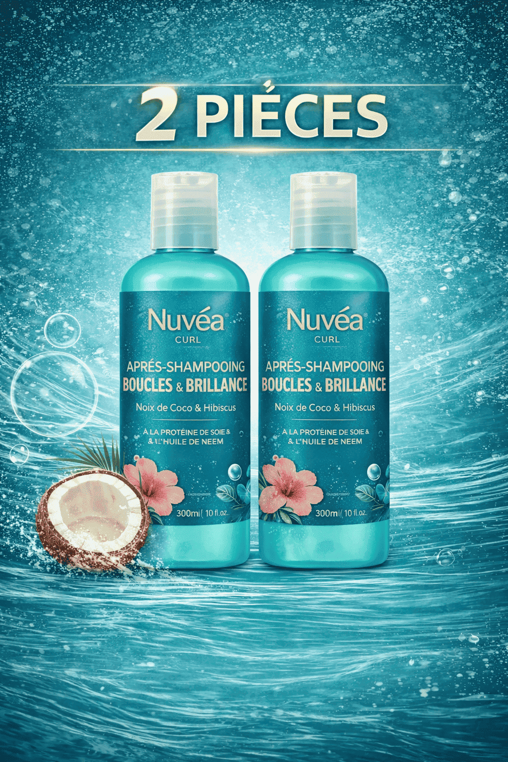 Coffret Cheveux Bouclés Coco & Hibiscus Shampoing + Après-Shampoing Hydratation Intense